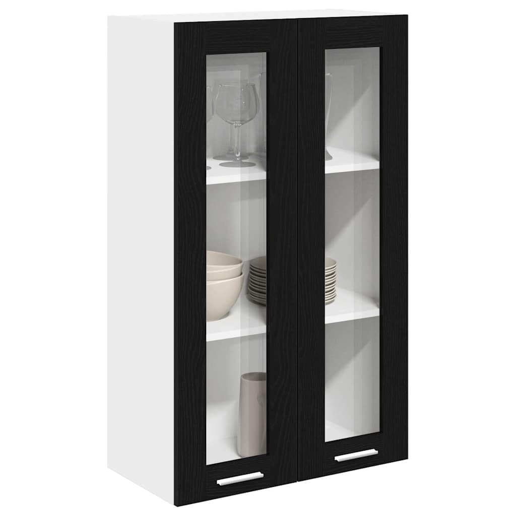 vidaXL Hanging Cabinet Black Oak 60 x 31 x 100 cm Engineered Wood