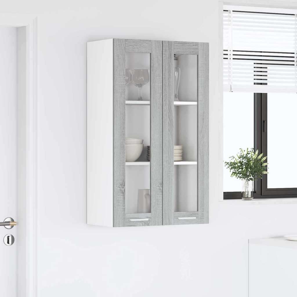 vidaXL Hanging Cabinet Grey Sonoma 60 x 31 x 100 cm Engineered Wood