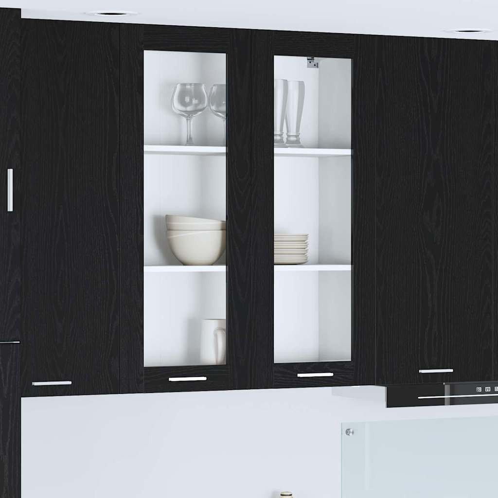 vidaXL Hanging Cabinet Black Oak 80 x 31 x 100 cm Engineered Wood