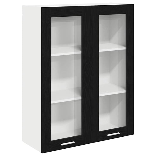 vidaXL Hanging Cabinet Black Oak 80 x 31 x 100 cm Engineered Wood