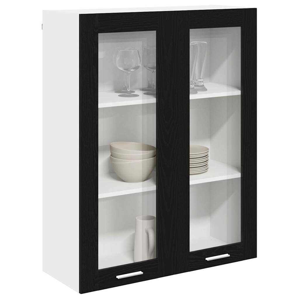 vidaXL Hanging Cabinet Black Oak 80 x 31 x 100 cm Engineered Wood