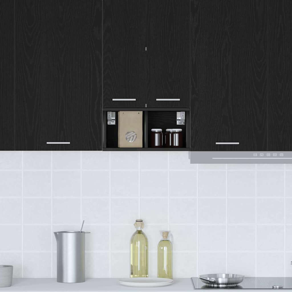vidaXL Hanging Cabinet Black Oak 20 x 29.5 x 40 cm Engineered Wood
