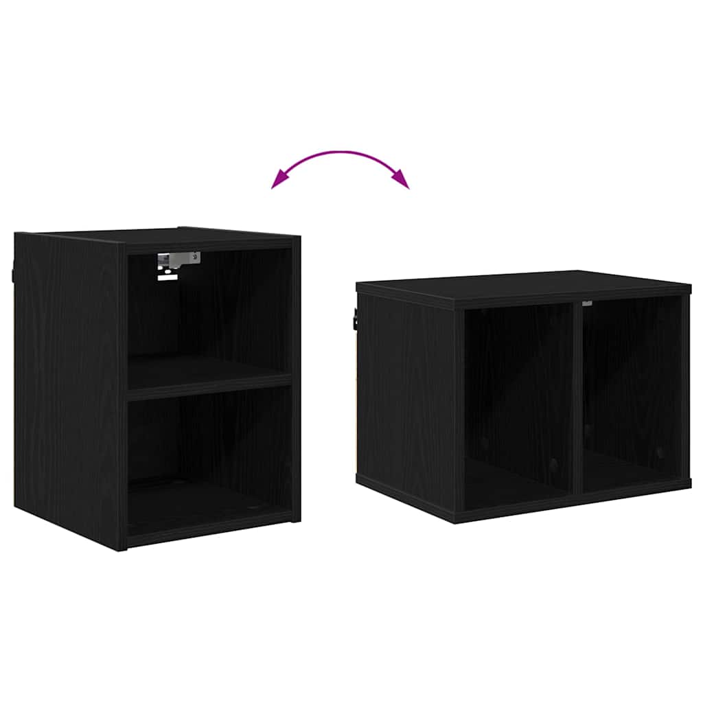 vidaXL Hanging Cabinet Black Oak 30 x 29.5 x 40 cm Engineered Wood