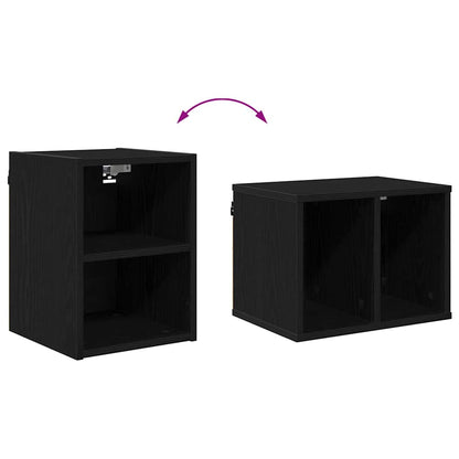 vidaXL Hanging Cabinet Black Oak 30 x 29.5 x 40 cm Engineered Wood
