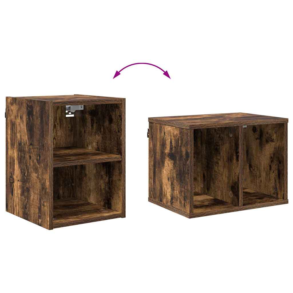 vidaXL Hanging Cabinet Smoked Oak 30 x 29.5 x 40 cm Engineered Wood