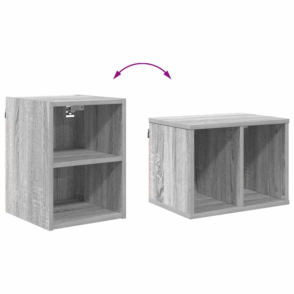 vidaXL Hanging Cabinet Grey Sonoma 30 x 29.5 x 40 cm Engineered Wood