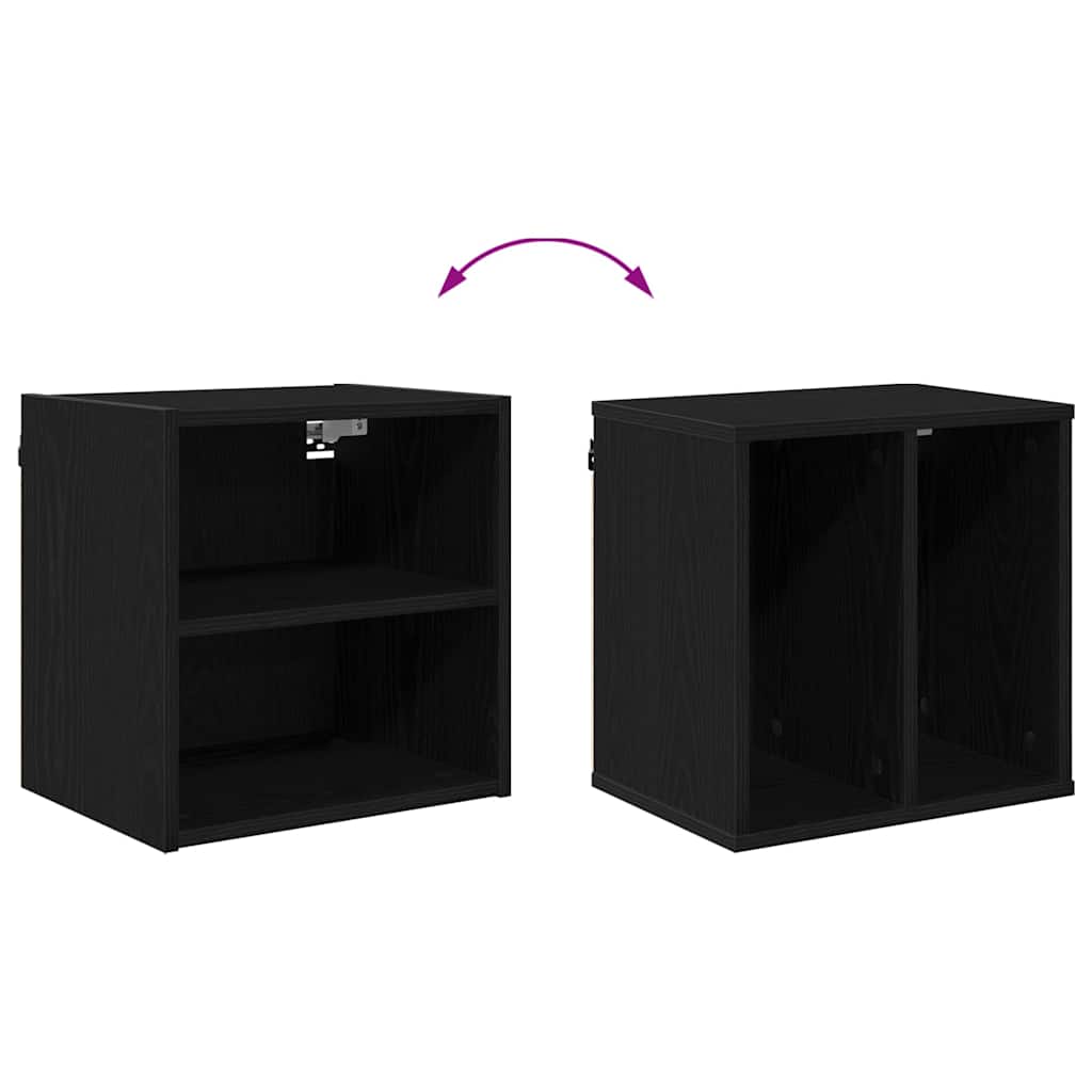 vidaXL Hanging Cabinet Black Oak 40 x 29.5 x 40 cm Engineered Wood