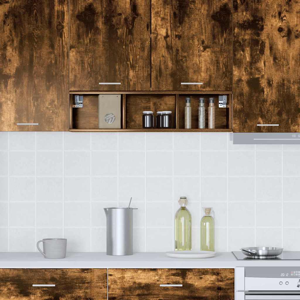 vidaXL Hanging Cabinet Smoked Oak 20 x 29.5 x 80 cm Engineered Wood