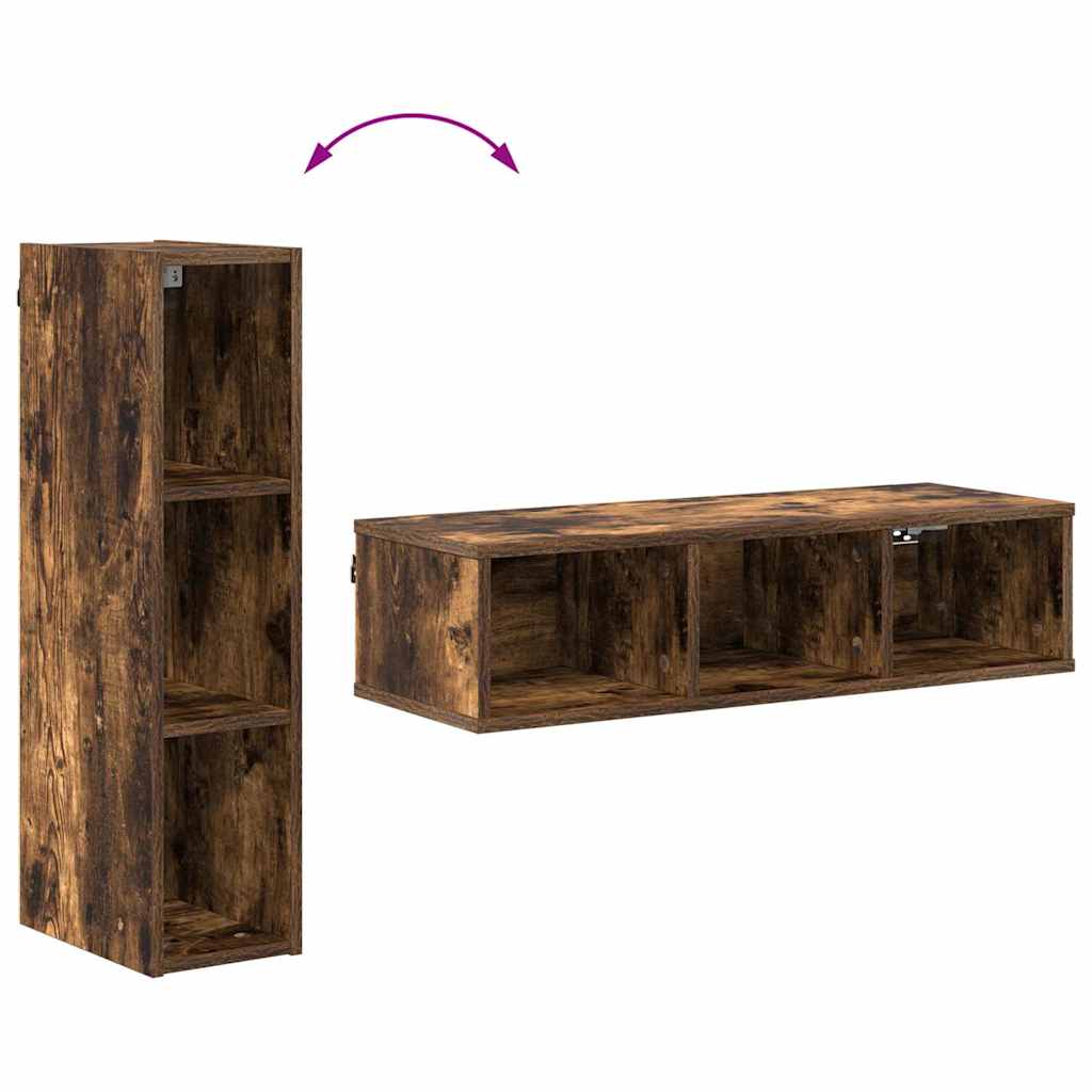 vidaXL Hanging Cabinet Smoked Oak 20 x 29.5 x 80 cm Engineered Wood