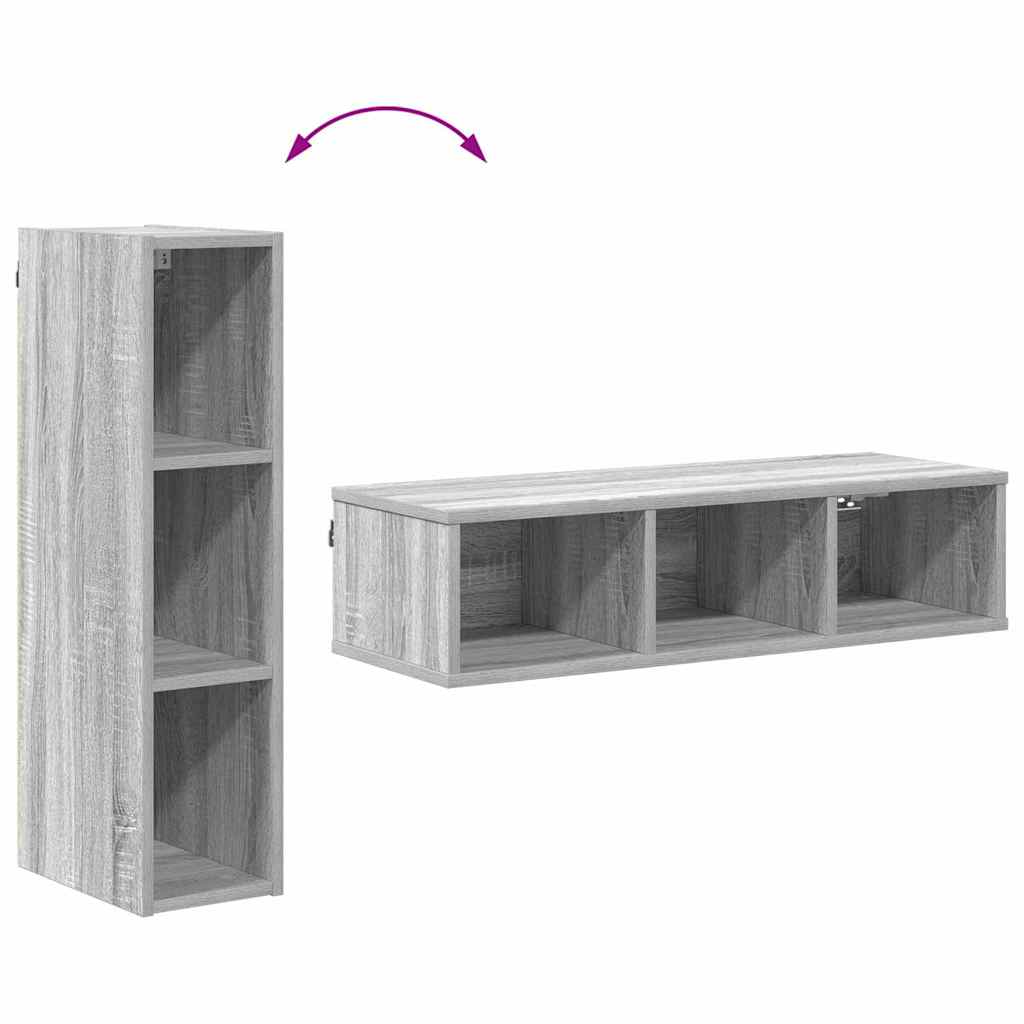 vidaXL Hanging Cabinet Grey Sonoma 20 x 29.5 x 80 cm Engineered Wood