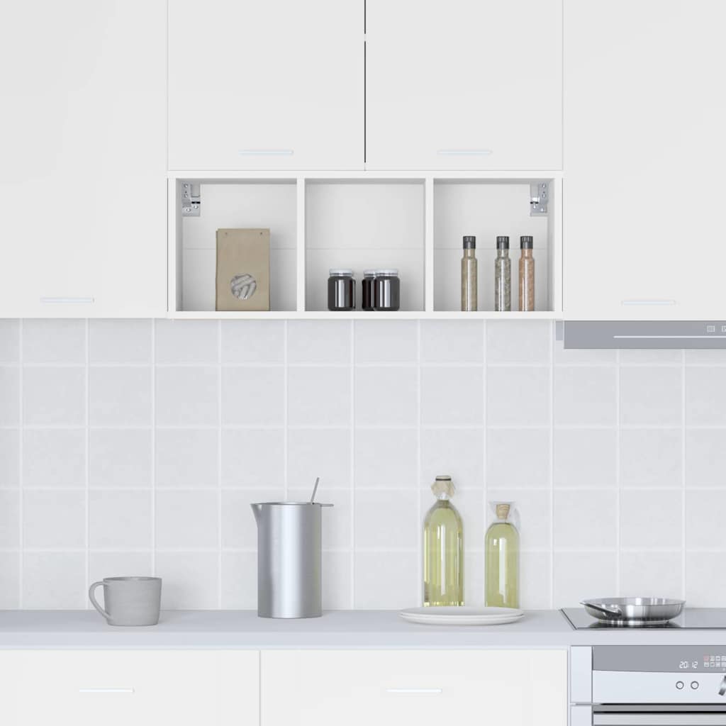 vidaXL Hanging Cabinet Riga White 30 x 29.5 x 80 cm Engineered Wood