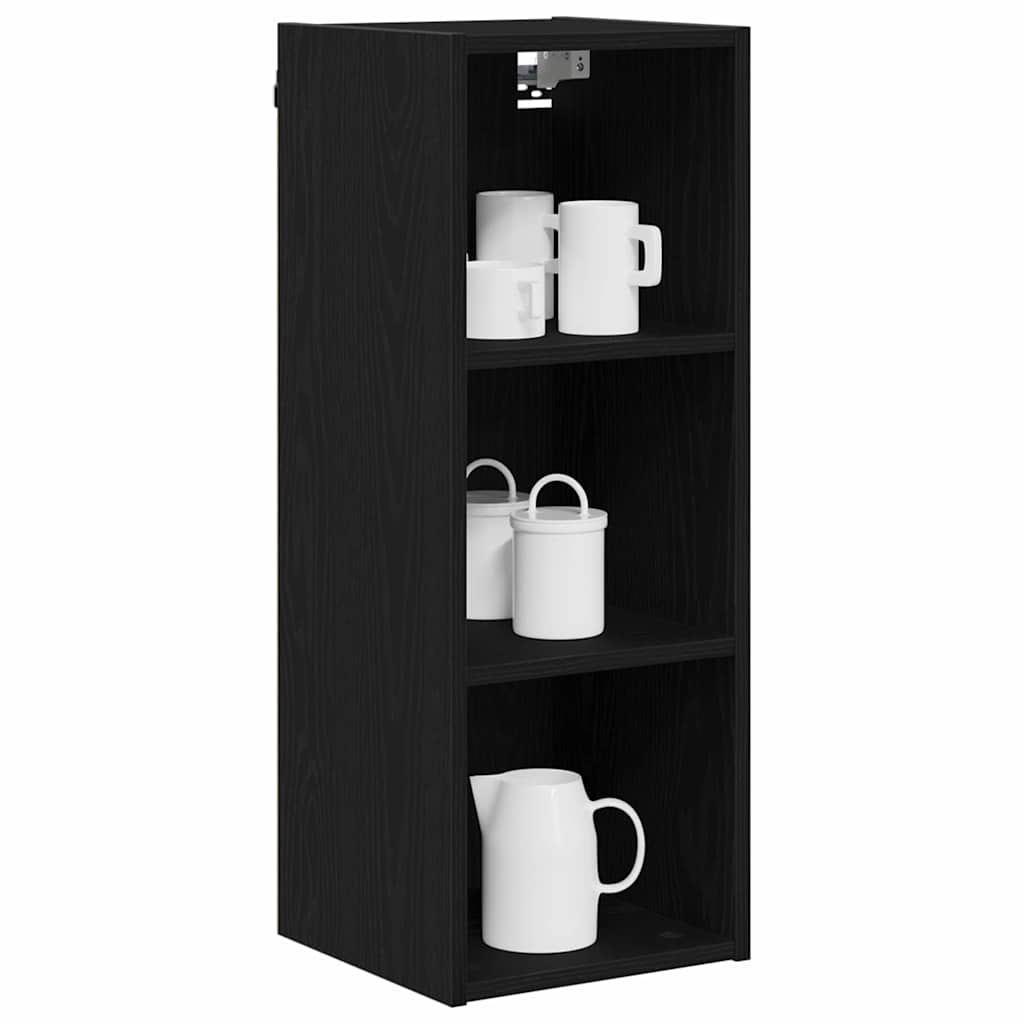 vidaXL Hanging Cabinet Black Oak 30 x 29.5 x 80 cm Engineered Wood