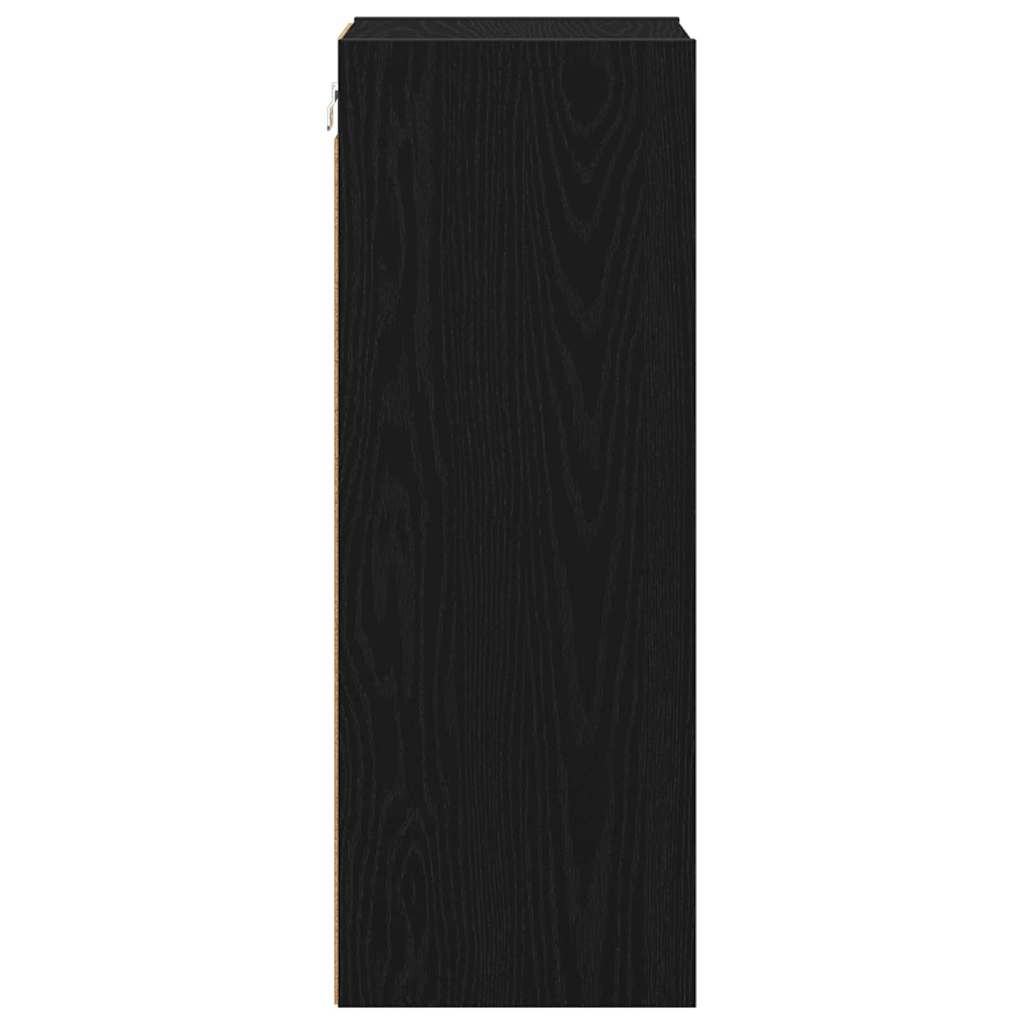 vidaXL Hanging Cabinet Black Oak 30 x 29.5 x 80 cm Engineered Wood