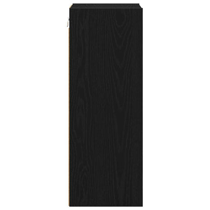 vidaXL Hanging Cabinet Black Oak 30 x 29.5 x 80 cm Engineered Wood