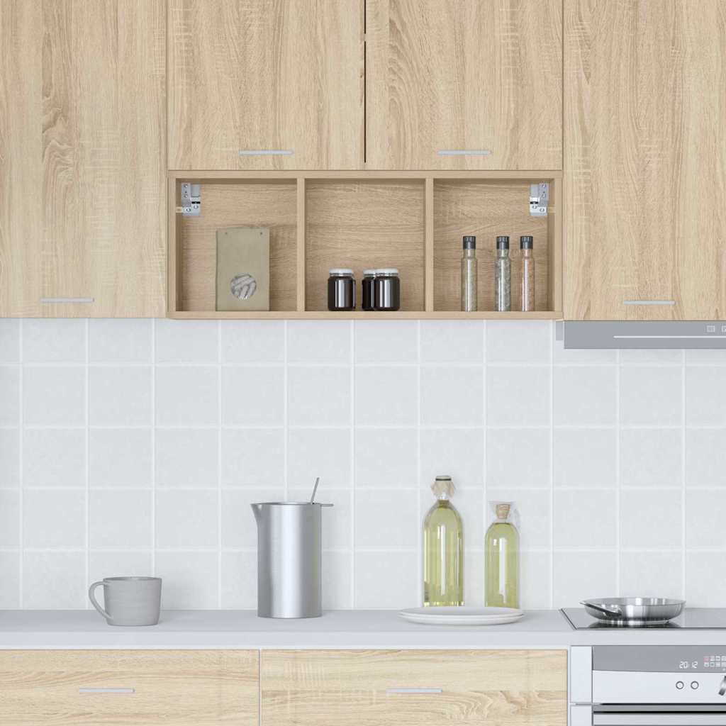 vidaXL Hanging Cabinet Sonoma Oak 30 x 29.5 x 80 cm Engineered Wood