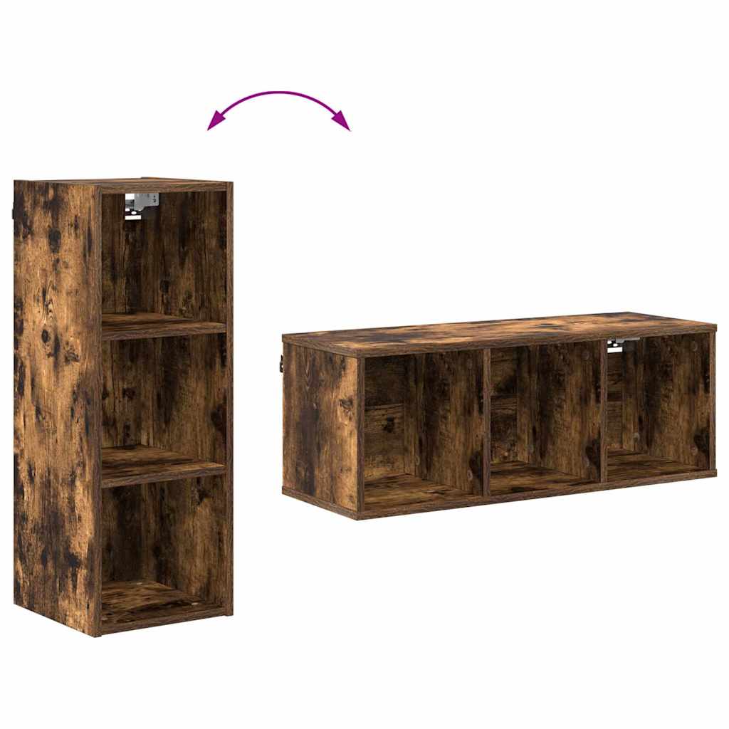 vidaXL Hanging Cabinet Smoked Oak 30 x 29.5 x 80 cm Engineered Wood