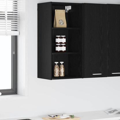 vidaXL Hanging Cabinet Black Oak 40 x 29.5 x 80 cm Engineered Wood