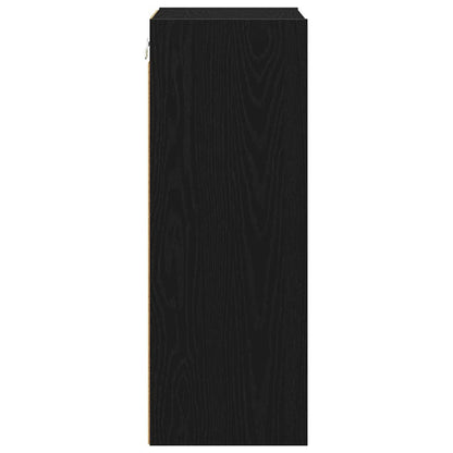 vidaXL Hanging Cabinet Black Oak 40 x 29.5 x 80 cm Engineered Wood