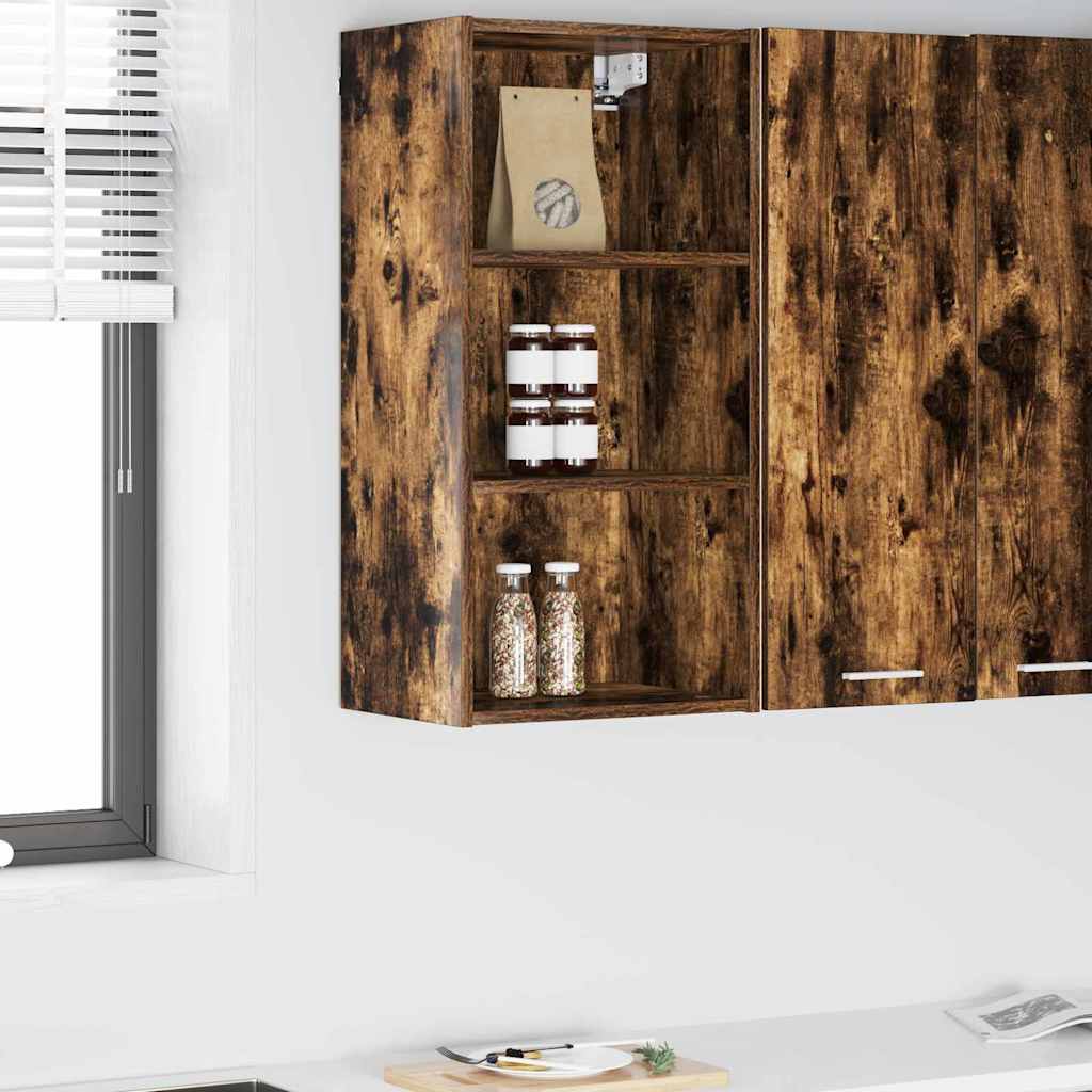 vidaXL Hanging Cabinet Smoked Oak 40 x 29.5 x 80 cm Engineered Wood
