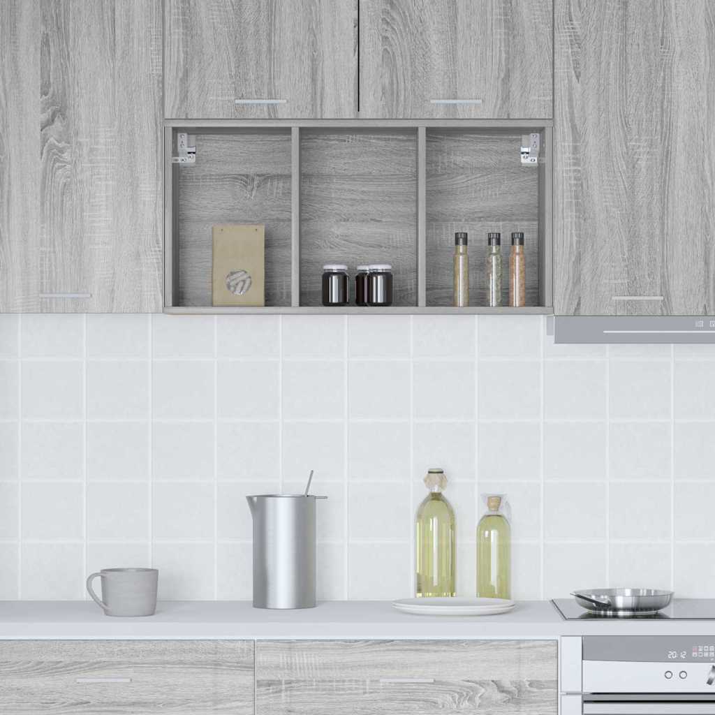 vidaXL Hanging Cabinet Grey Sonoma 40 x 29.5 x 80 cm Engineered Wood