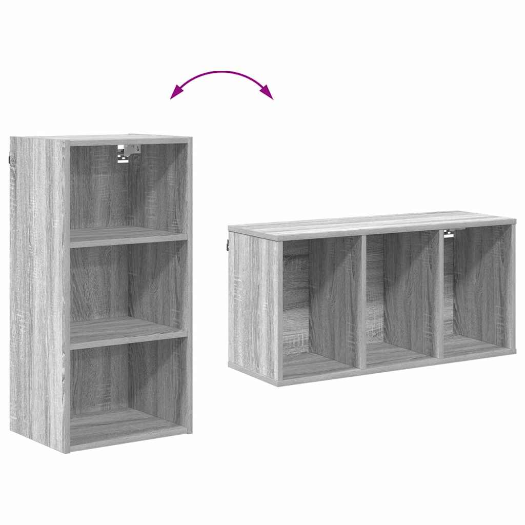 vidaXL Hanging Cabinet Grey Sonoma 40 x 29.5 x 80 cm Engineered Wood