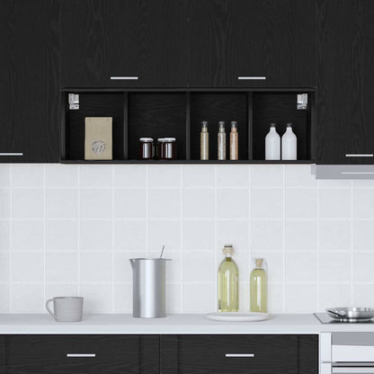 vidaXL Hanging Cabinet Black Oak 30 x 29.5 x 100 cm Engineered Wood