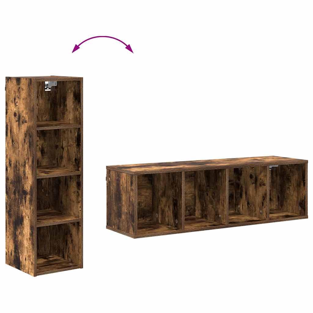 vidaXL Hanging Cabinet Smoked Oak 30 x 29.5 x 100 cm Engineered Wood