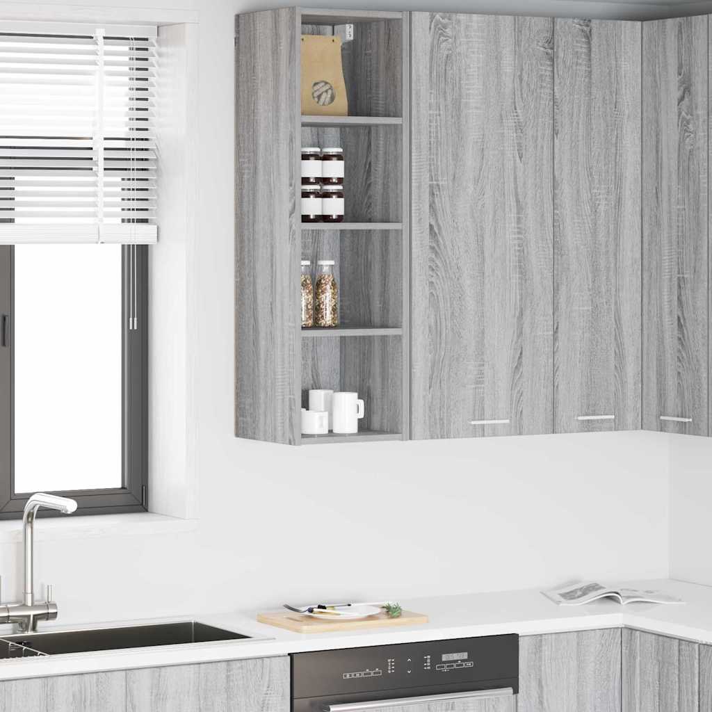 vidaXL Hanging Cabinet Grey Sonoma 30 x 29.5 x 100 cm Engineered Wood