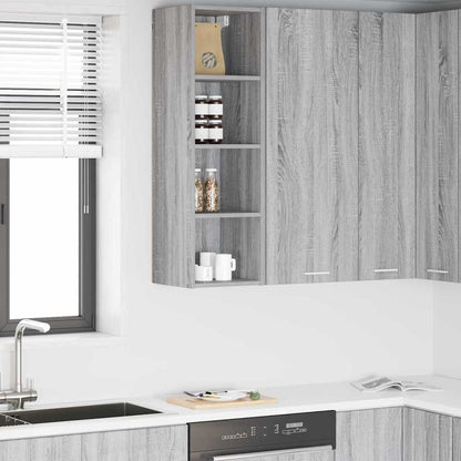 vidaXL Hanging Cabinet Grey Sonoma 30 x 29.5 x 100 cm Engineered Wood
