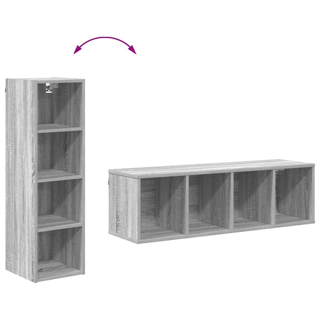 vidaXL Hanging Cabinet Grey Sonoma 30 x 29.5 x 100 cm Engineered Wood