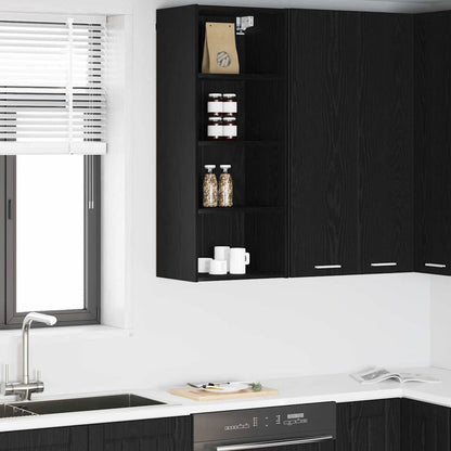 vidaXL Hanging Cabinet Black Oak 40 x 29.5 x 100 cm Engineered Wood