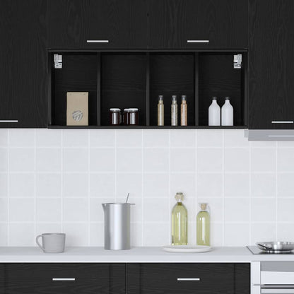 vidaXL Hanging Cabinet Black Oak 40 x 29.5 x 100 cm Engineered Wood