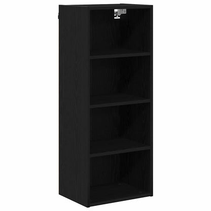 vidaXL Hanging Cabinet Black Oak 40 x 29.5 x 100 cm Engineered Wood