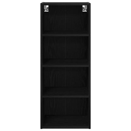 vidaXL Hanging Cabinet Black Oak 40 x 29.5 x 100 cm Engineered Wood