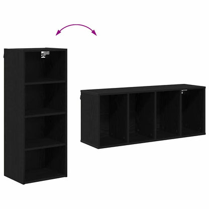 vidaXL Hanging Cabinet Black Oak 40 x 29.5 x 100 cm Engineered Wood