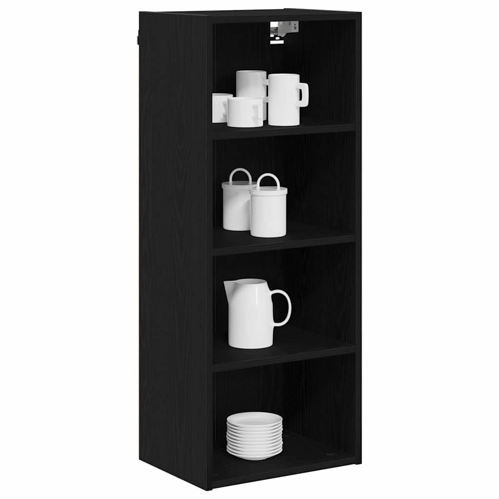 vidaXL Hanging Cabinet Black Oak 40 x 29.5 x 100 cm Engineered Wood