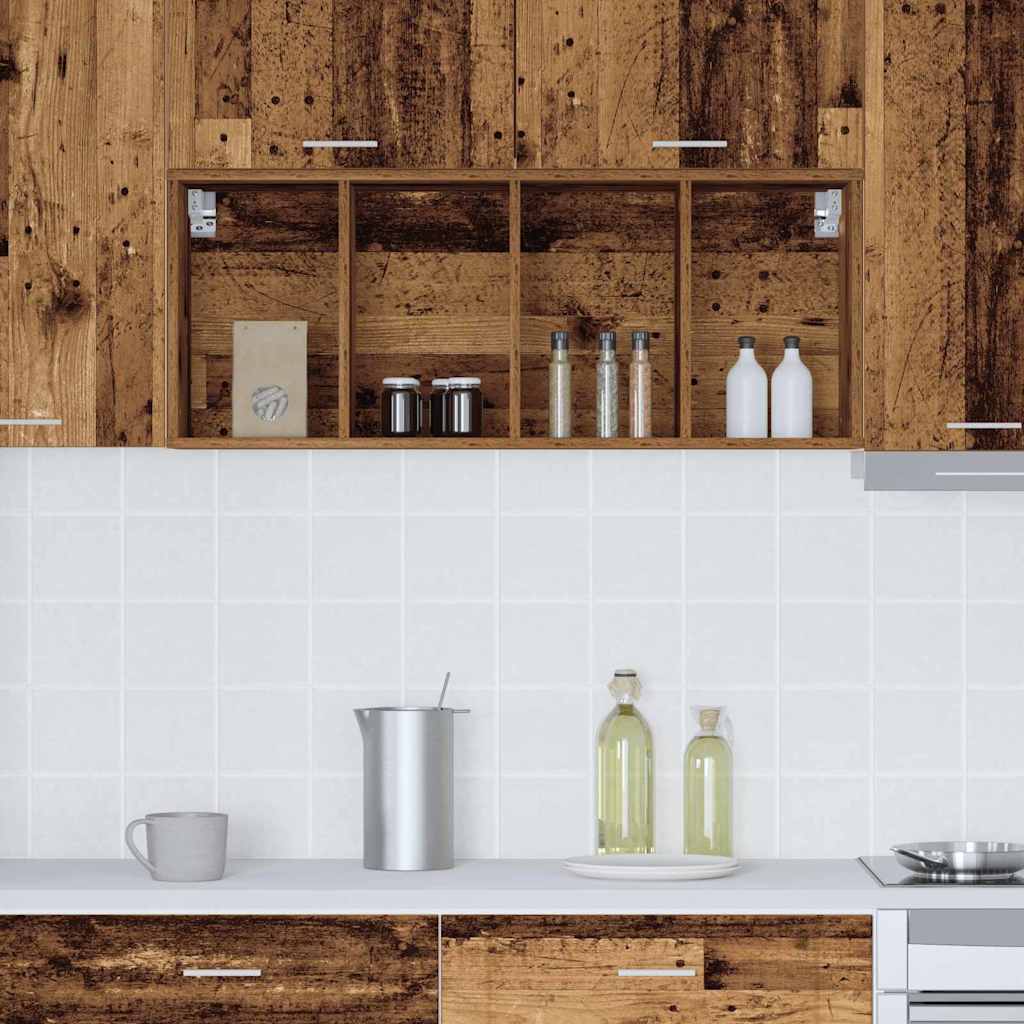 vidaXL Hanging Cabinet Old Wood 40 x 29.5 x 100 cm Engineered Wood