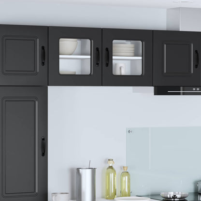 vidaXL Dishwasher Panel Kalmar 2 pcs Black 40 x 31 x 40 cm