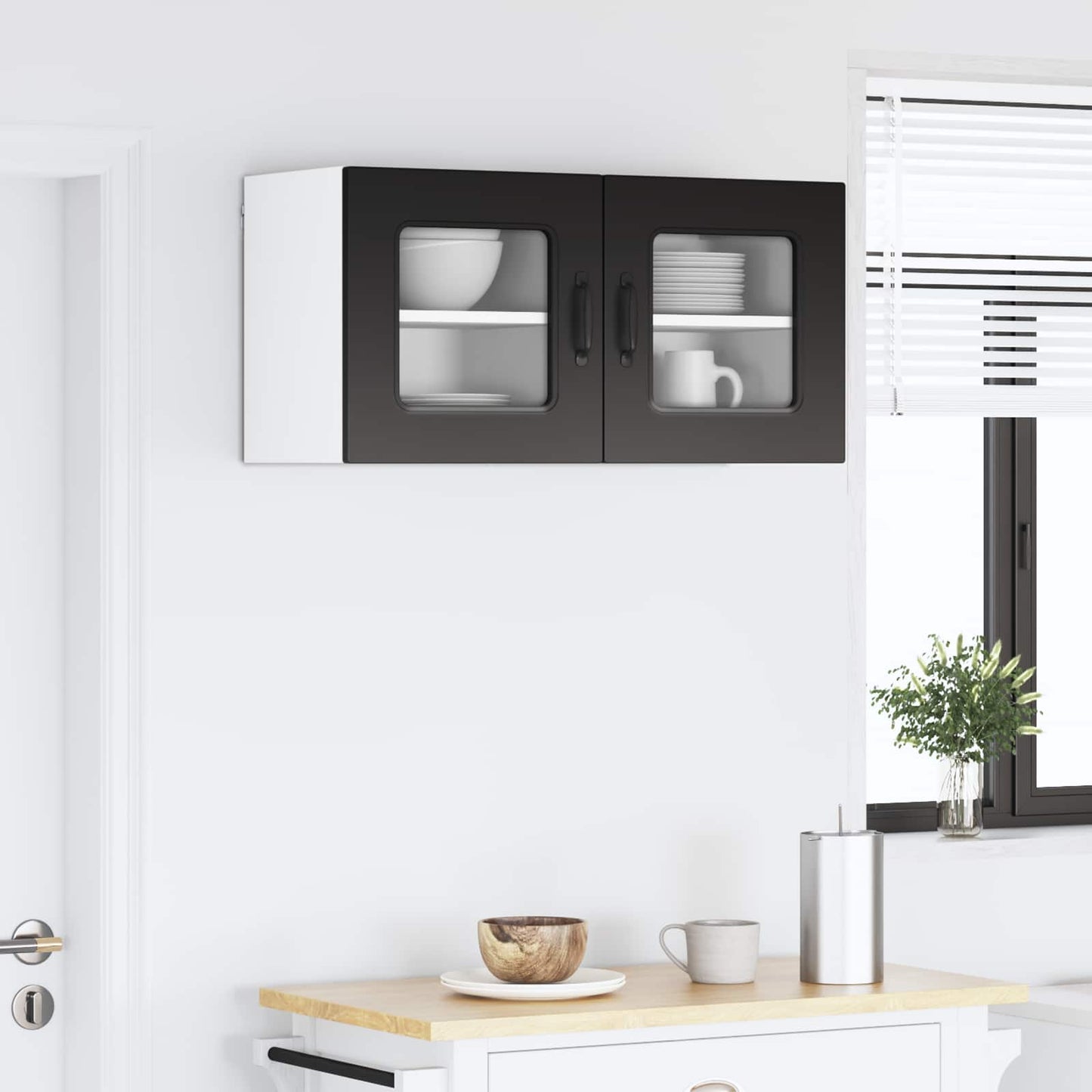 vidaXL Dishwasher Panel Kalmar 2 pcs Black 40 x 31 x 40 cm