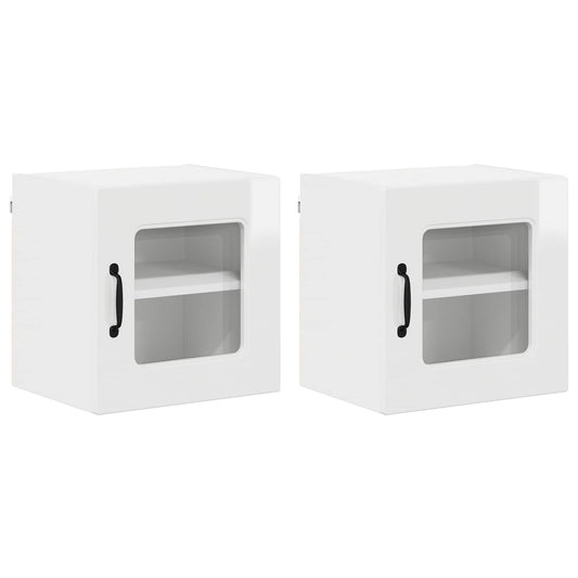 vidaXL Dishwasher Panel Kalmar 2 pcs High Gloss White 40 x 31 x 40 cm
