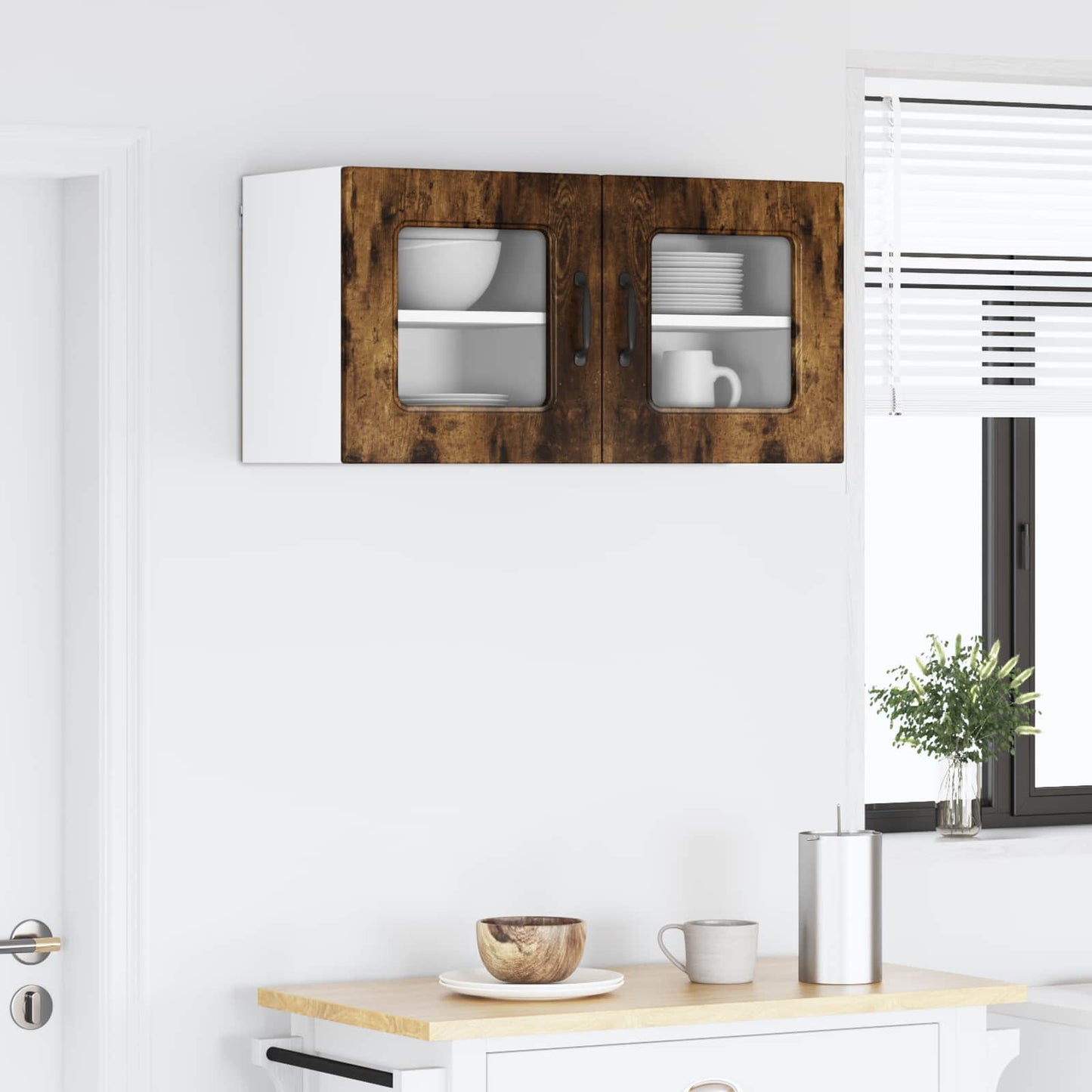 vidaXL Dishwasher Panel Kalmar 2 pcs Smoked Oak 40 x 31 x 40 cm