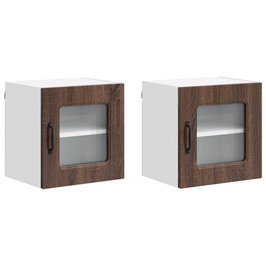 vidaXL Dishwasher Panel Kalmar 2 pcs Brown Oak 40 x 31 x 40 cm