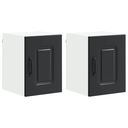 vidaXL Dishwasher Panel Kalmar 2 pcs Black 30 x 31 x 40 cm