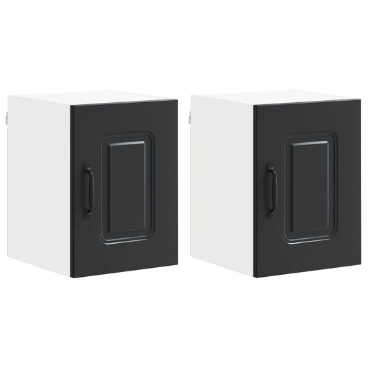 vidaXL Dishwasher Panel Kalmar 2 pcs Black 30 x 31 x 40 cm