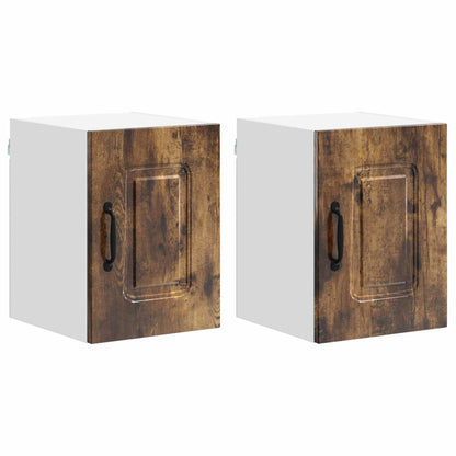 vidaXL Dishwasher Panel Kalmar 2 pcs Smoked Oak 30 x 31 x 40 cm