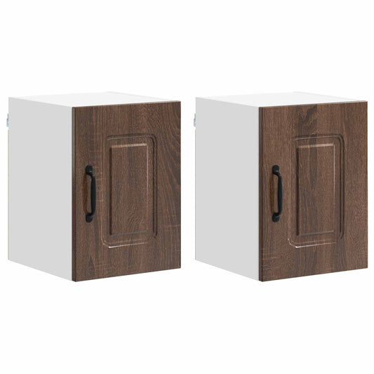 vidaXL Dishwasher Panel Kalmar 2 pcs Brown Oak 30 x 31 x 40 cm