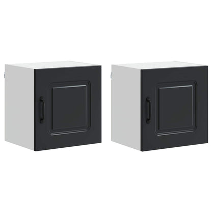 vidaXL Dishwasher Panel Kalmar 2 pcs Black 40 x 31 x 40 cm