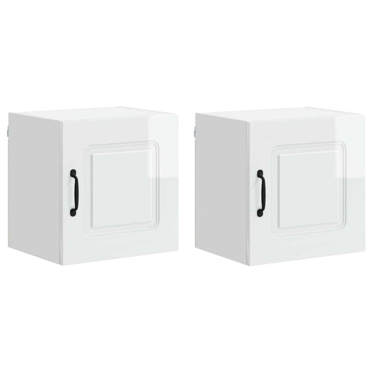 vidaXL Dishwasher Panel Kalmar 2 pcs High Gloss White 40 x 31 x 40 cm
