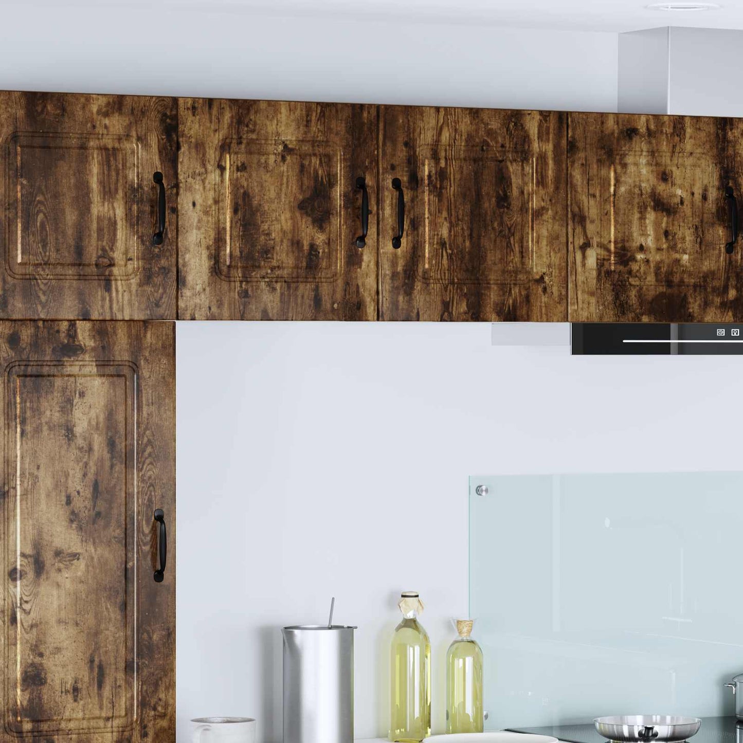 vidaXL Dishwasher Panel Kalmar 2 pcs Smoked Oak 40 x 31 x 40 cm