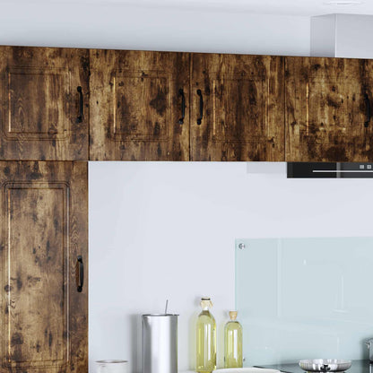 vidaXL Dishwasher Panel Kalmar 2 pcs Smoked Oak 40 x 31 x 40 cm